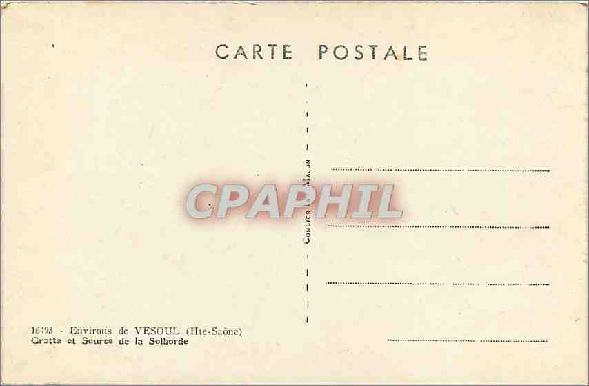 CPA Environs de Vesoul (Hte-Saone) Hrotte et source de Solborde — Rückseite