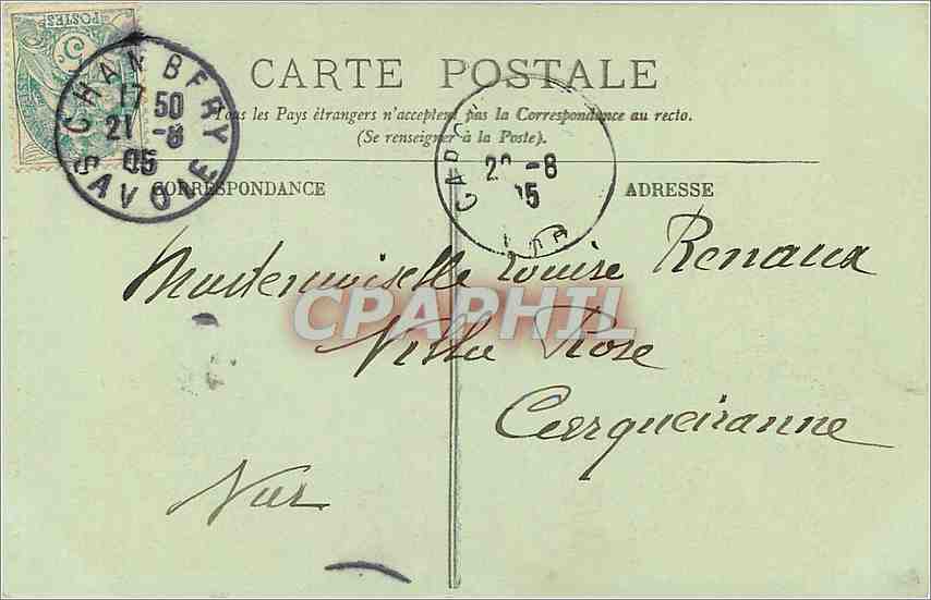 CPA CHAMBERY — Rückseite