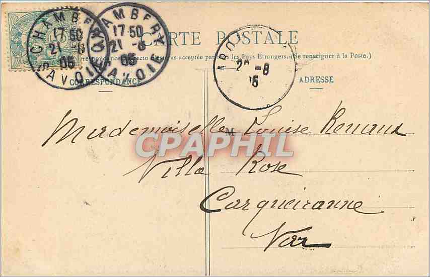 CPA CHAMBERY - La Croix du Nivolet — Rückseite