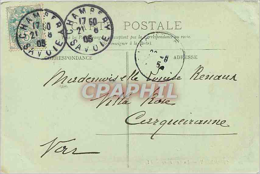 CPA CHAMBERY - La Préfecture — Rückseite