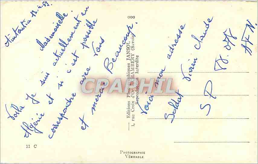 CPM Alger Aumale Blida Djelfa Medea Boghari Tizi Ouzou Orleansville — Back