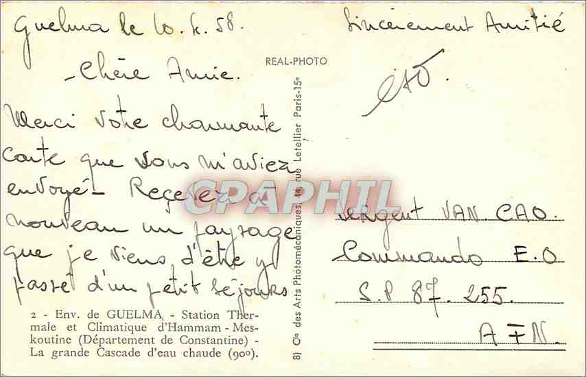 CPA Env de Guelma - Station Thermale et Climatique d'Hammam - Meskoutine (Département de Constantine — Back
