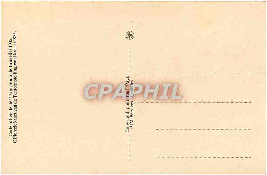 Mirador d'Eau — Waterspiegel — Exposition de Bruxelles 1935 — Verso