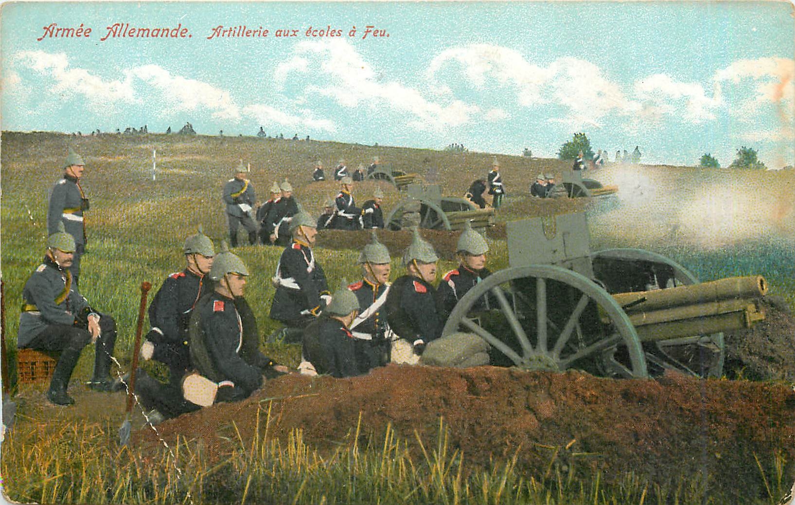 Deutsche Armee. Artillerie an den Schützenübungen.