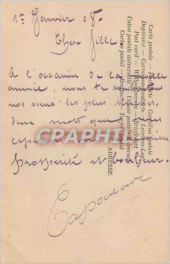 CPA Bonne année Enfant Ange — Rückseite