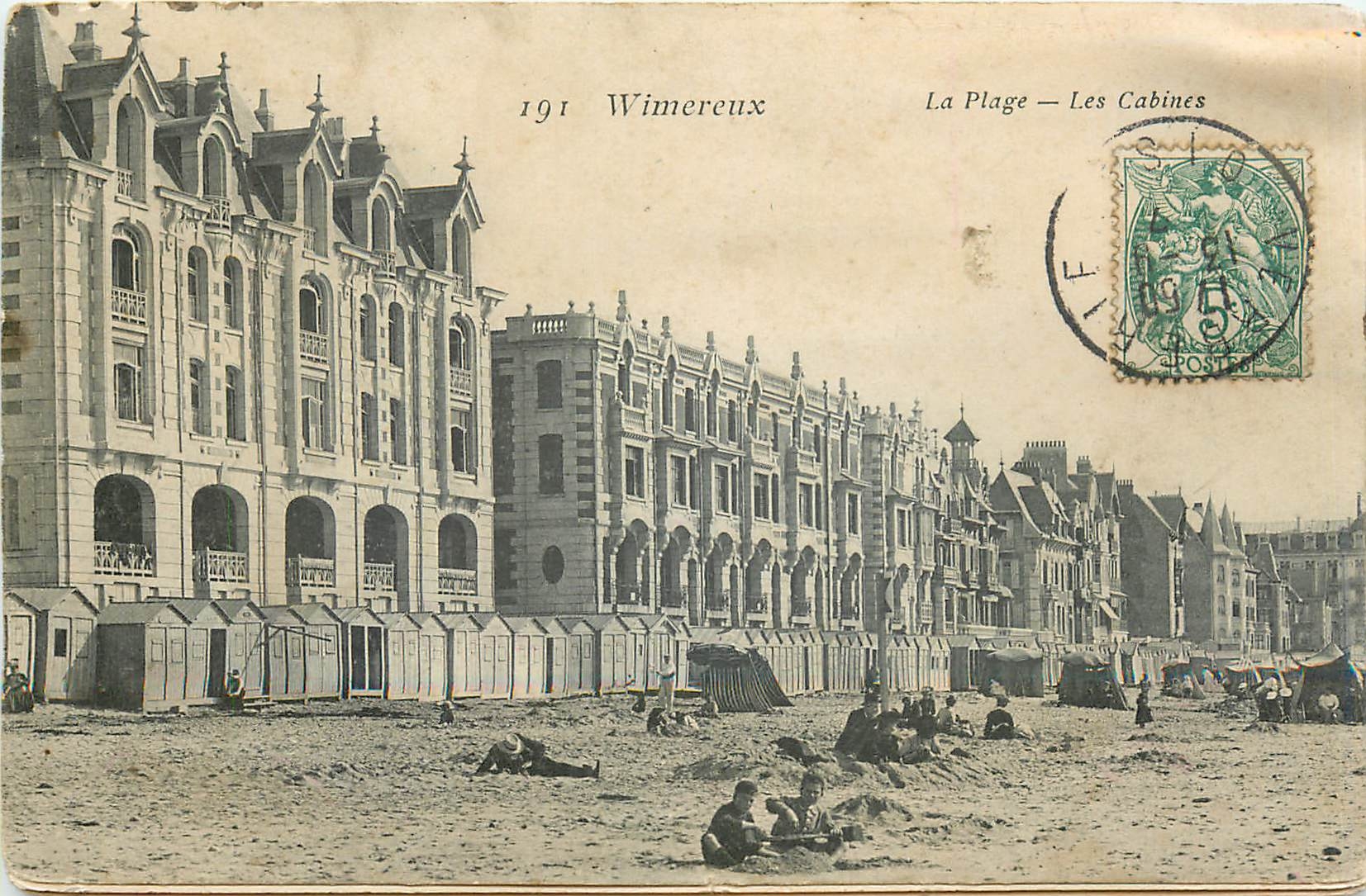 CPA Wimereux la Plage les Cabines 