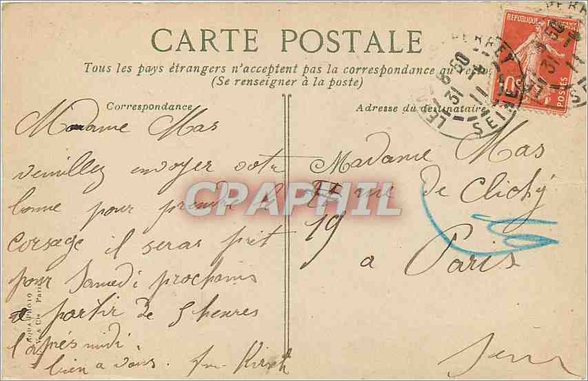 CPA Bois de Boulogne Lac Inferieur la pointe Sud de l'Ile Bateau Barque — Verso