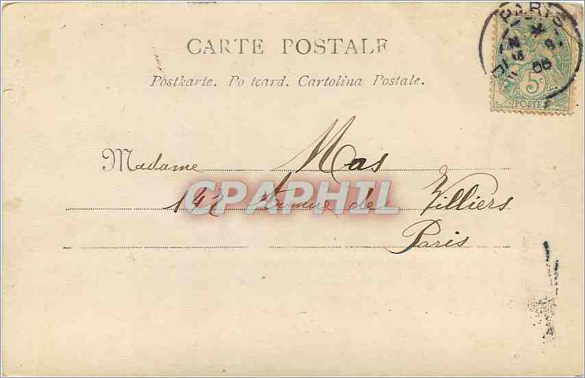 CPA Femme — Verso