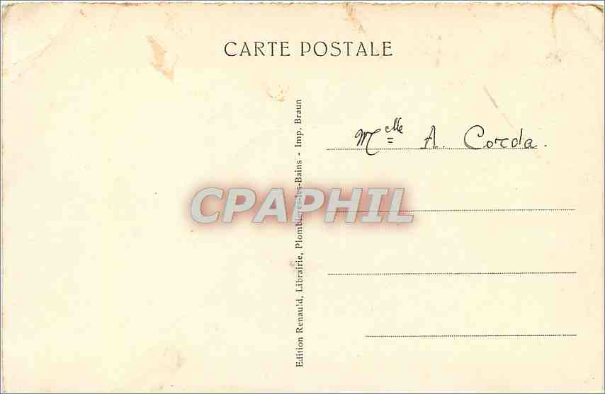CPA Plombieres les Bains la Vierge  — Verso