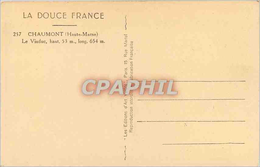 CPA Chaumont Haute Marne le Viaduc  — Rückseite