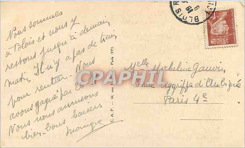 CPA Blois le Chateau Aile Francois 1er la Cheminee de la Salamandre  — Verso