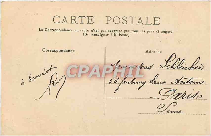 CPA Bretagne Vannes Hotel de Ville  — Rückseite