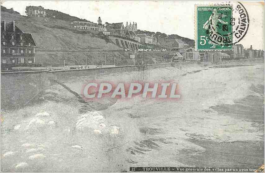 TROUVILLE - Vue générale des villas par un gros temps — éditeur non visible, n° de série 12