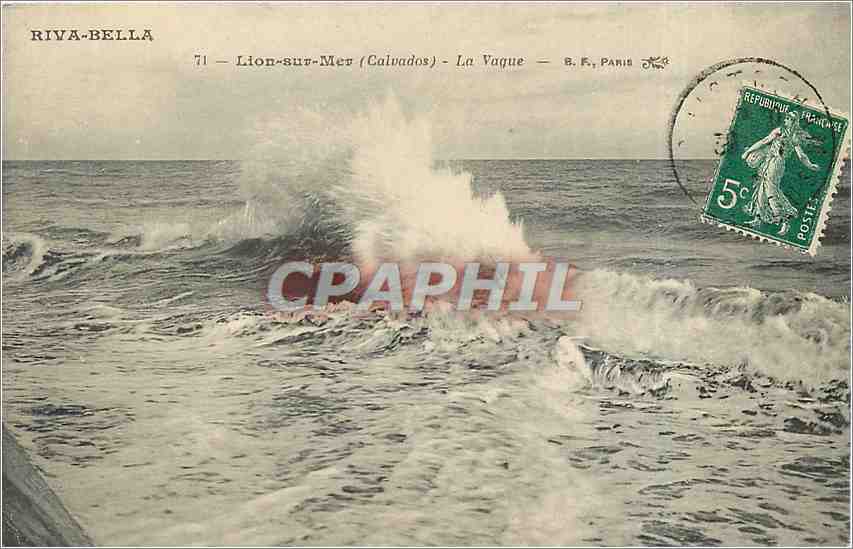 CPA Riva Bella Lion sur Mer Calvados la Vague 