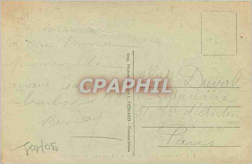 Forêt de Fontainebleau — La Casquette du Jockey (Franchard) — Collection A. M. — Verso