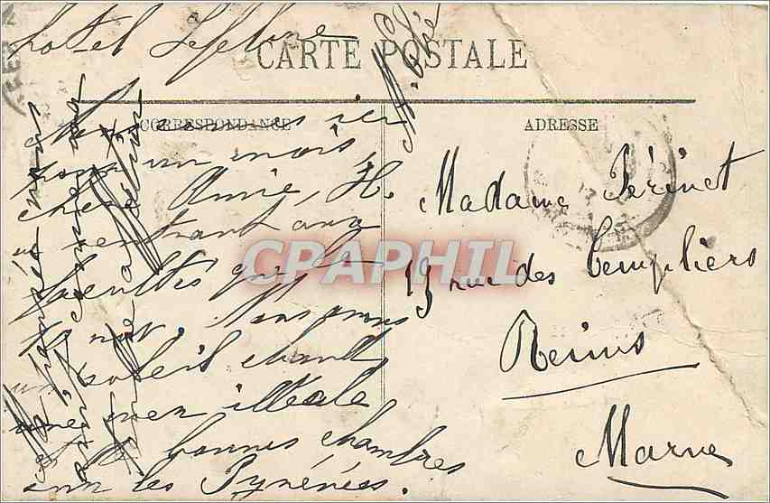 CPA Biarritz le Rocher de la Vierge par gros temps  — Rückseite