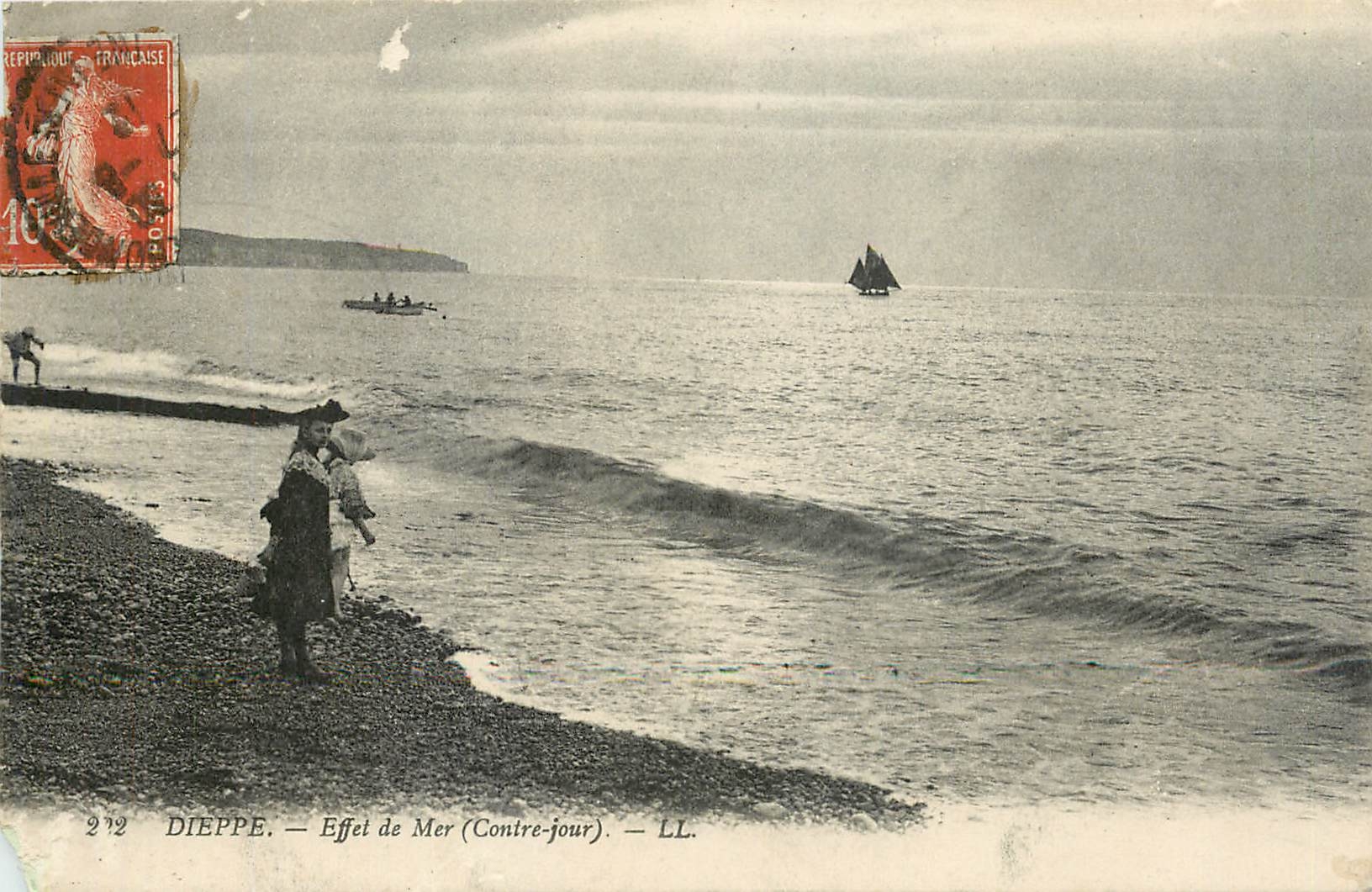 CPA Dieppe Effet de Mer Contre Jour 