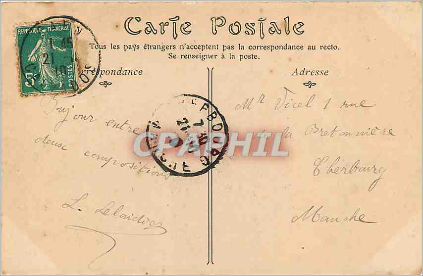 CPA L'Ancienne Orne a Herouville Calvados  — Back