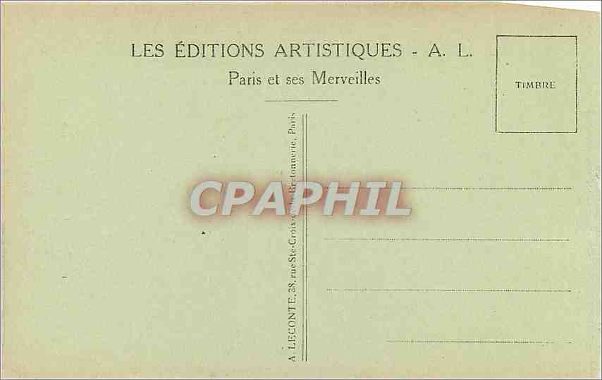 CPA Paris le Grand Palais  — Verso