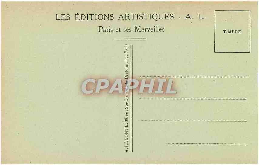 CPA Paris l'Arc de Triomphe et la Tombe du Soldat Inconnu  — Rückseite