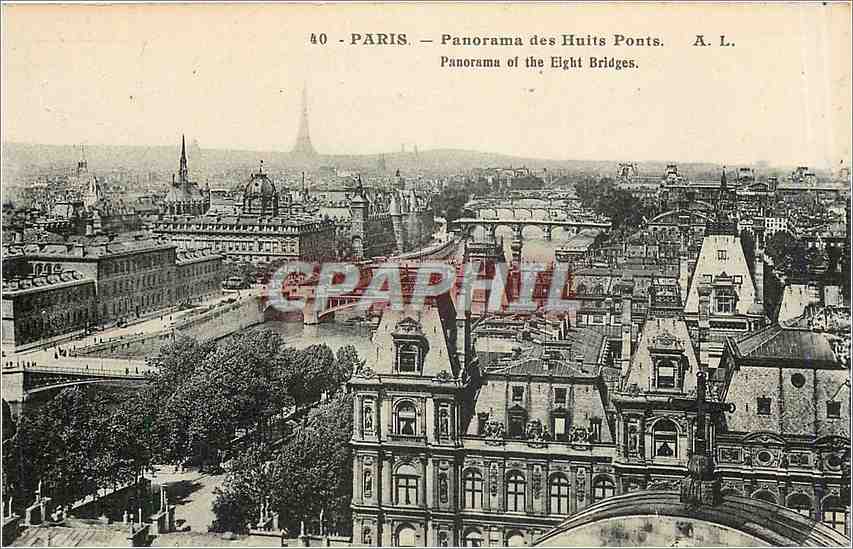 CPA Paris Panorama des huits Ponts 