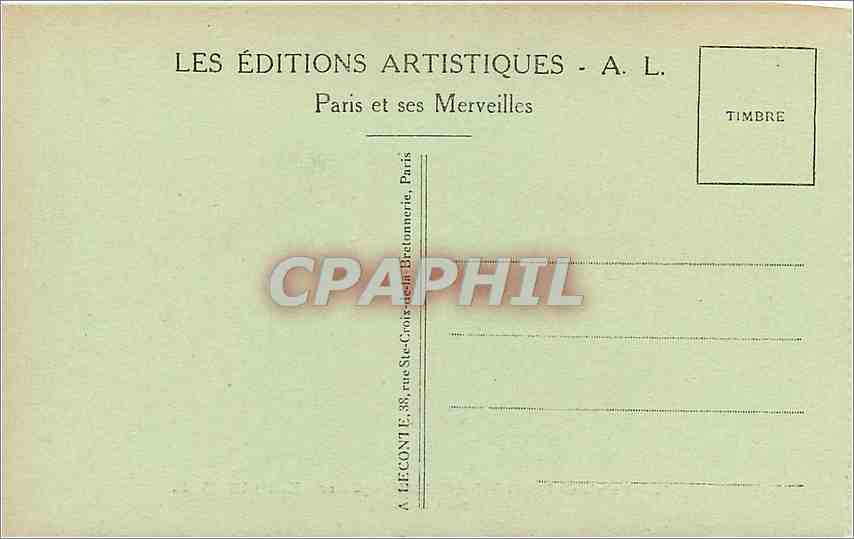 Palais de FONTAINEBLEAU — Galerie Henri II — A. L. — Verso