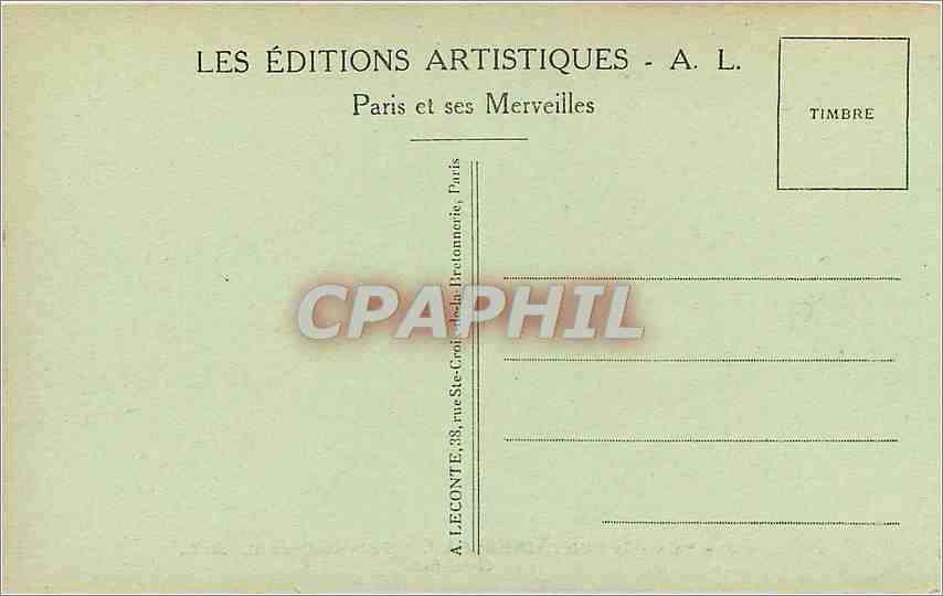 Palais de FONTAINEBLEAU — Salle du Conseil — A. L. — Verso