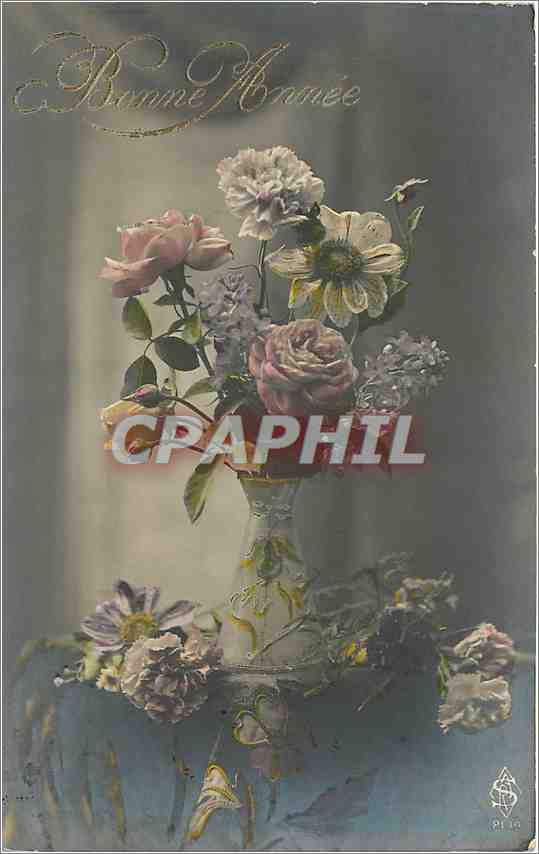 CPA Bonne Annee Fleurs