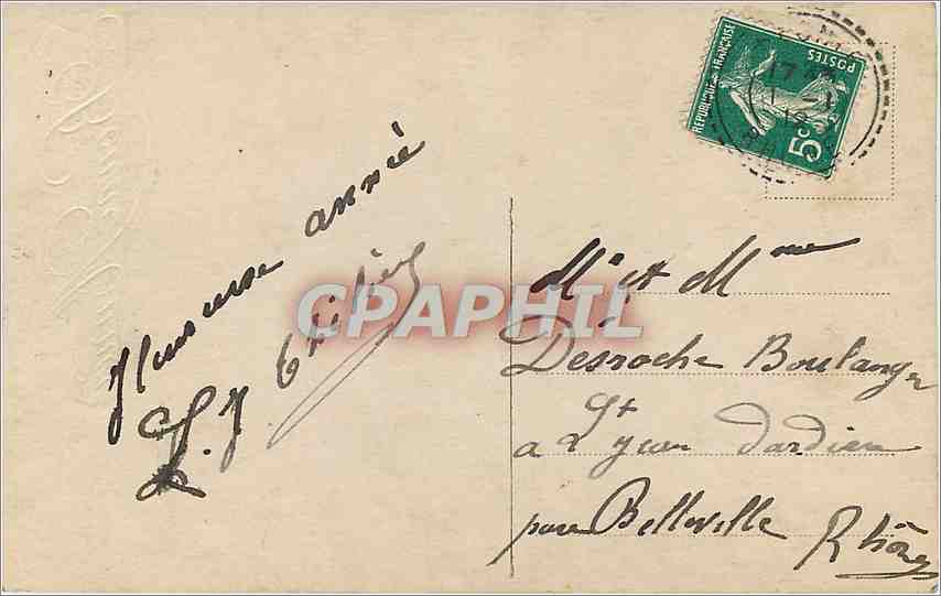 CPA Bonne Annee Fleurs — Rückseite