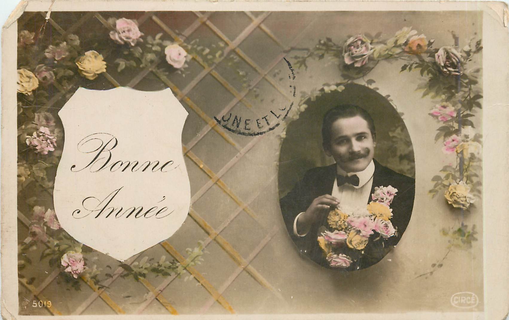 CPA Bonne Annee Homme