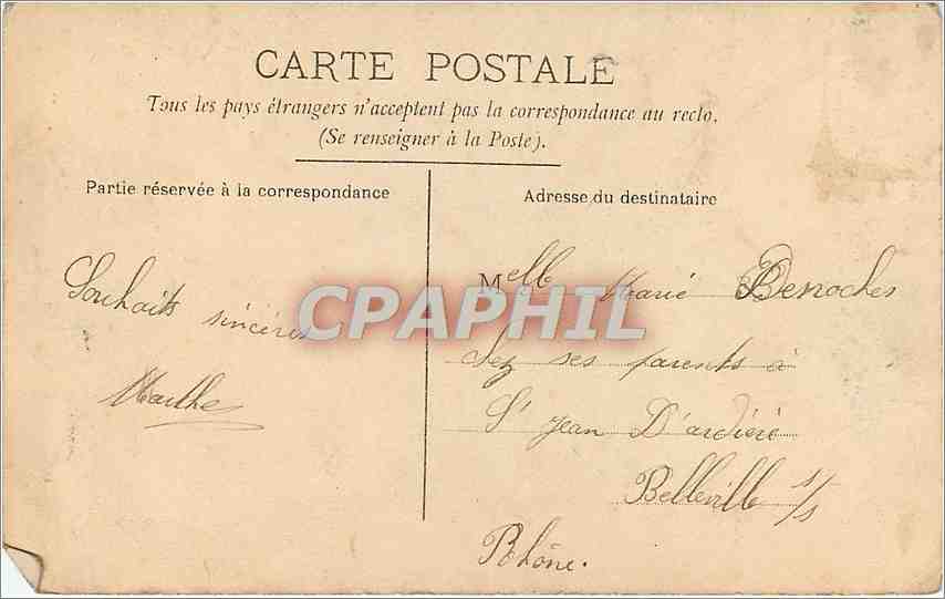 CPA Bonne Annee Homme — Rückseite