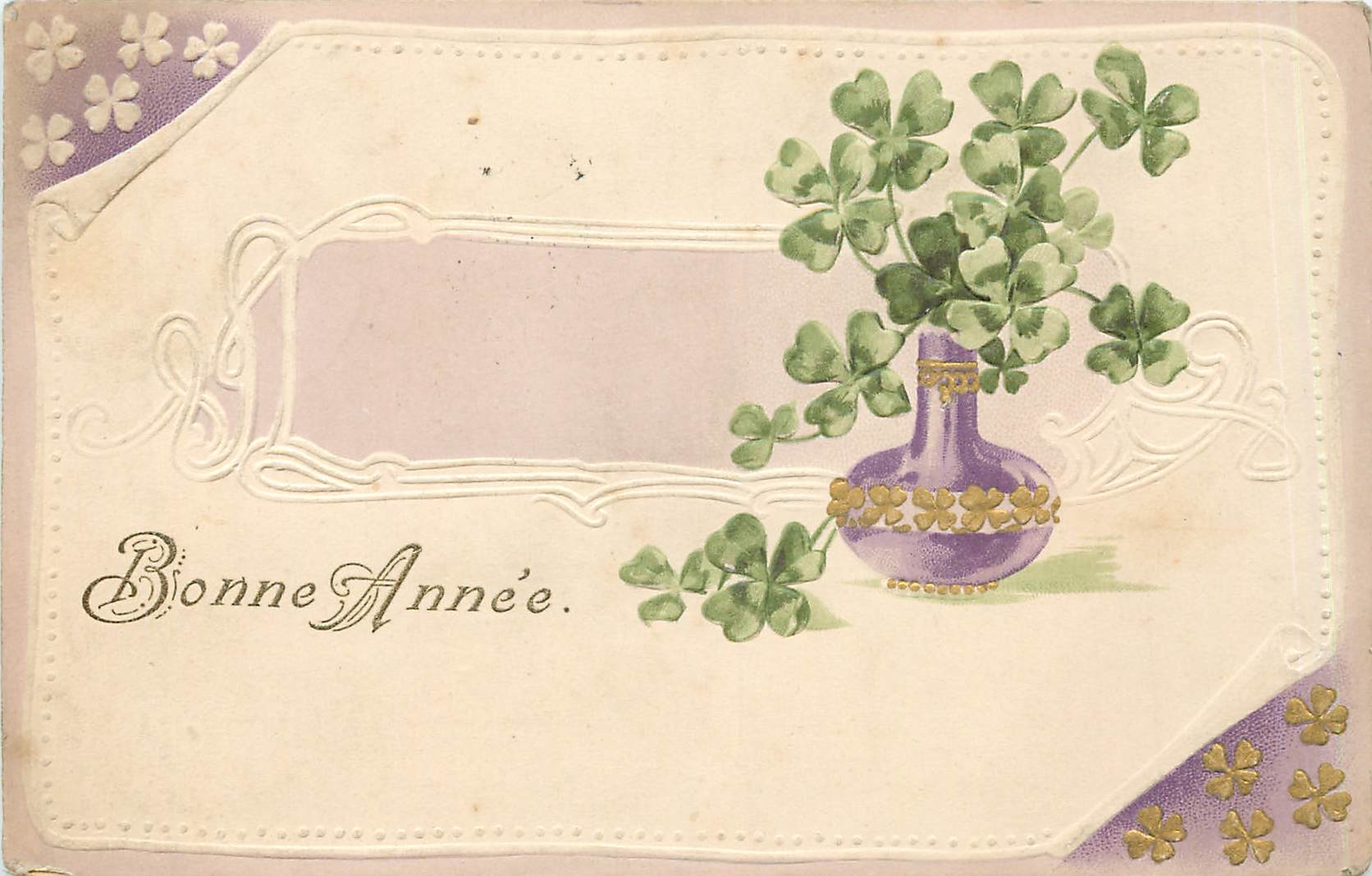 CPA Bonne Annee Fleurs