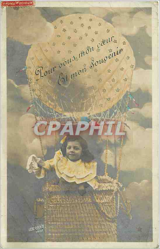 CPA Pour vous mon Coeur et mon Souvenir Enfant Ballon Dirigeable