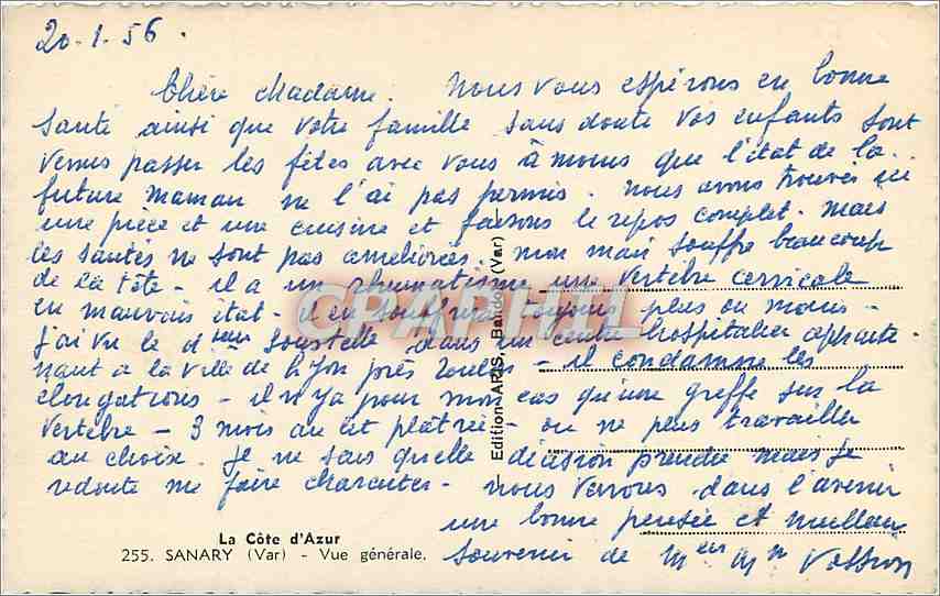 CPM La Cote d'Azur Sanary Var vue generale Bateaux — Verso