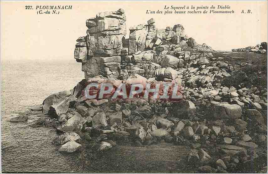 CPA Ploumanach C du N le Squevel a la Pointe du Diable l'un des plus beaux rochers de Ploumanach 
