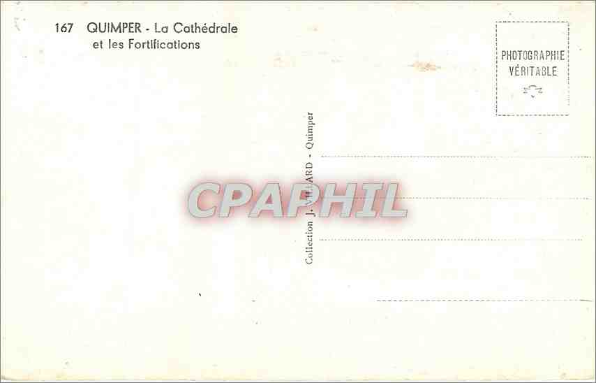 CPA Quimper la Cathedrale et les Forifications  — Rückseite