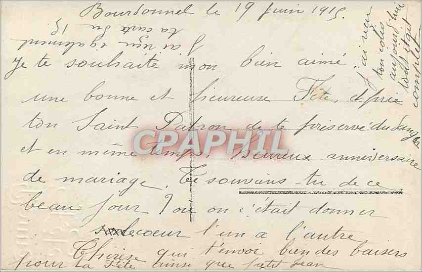 CPA Bonne Fete Fleurs — Back