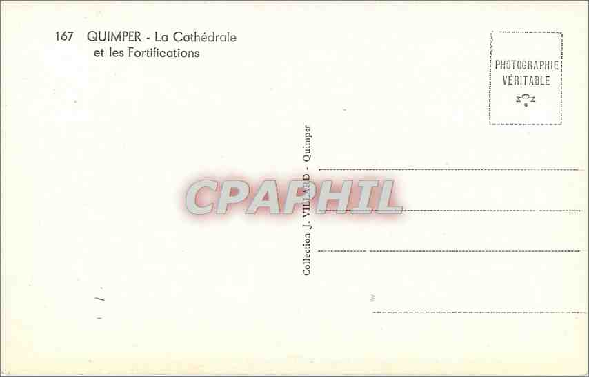 CPA Quimper la Cathedrale et les Fortifications  — Rückseite
