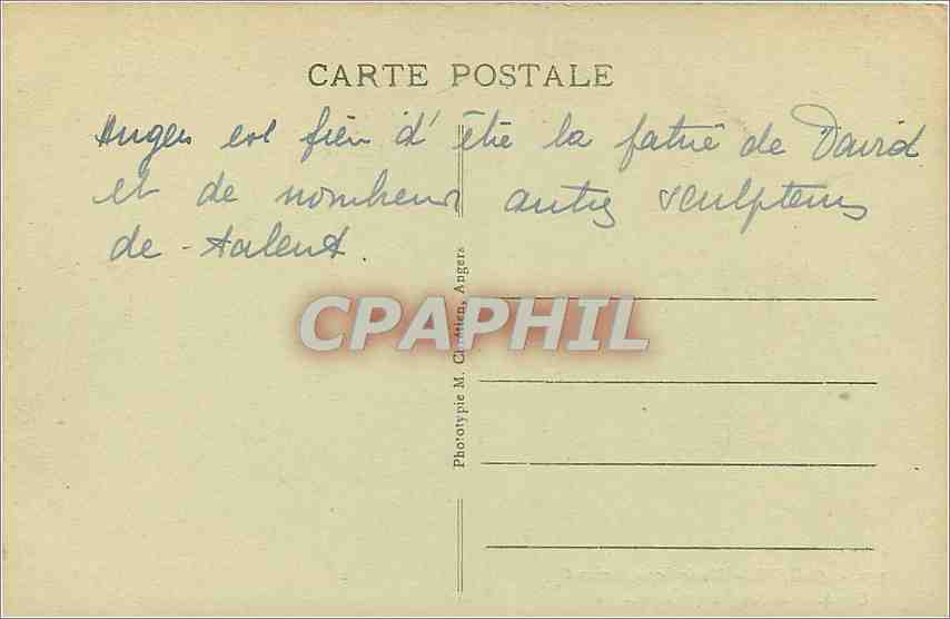 CPA Angers Musee Logis Barrault une salle de Sculpture  — Rückseite