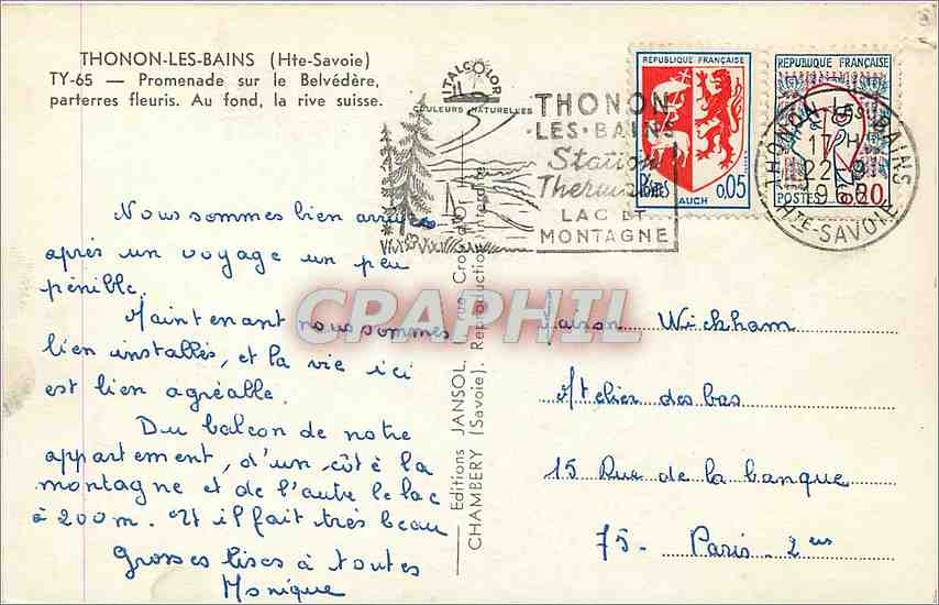 Thonon-les-Bains — Promenade sur le Belvédère — Éditions Jansol — Rückseite