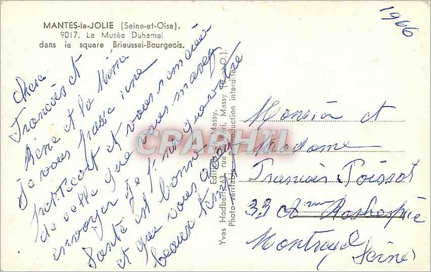 Mantes-la-Jolie — Le Musée Duhamel dans le square Brieuessel-Bourgeois — Yves Hodbert — Rückseite