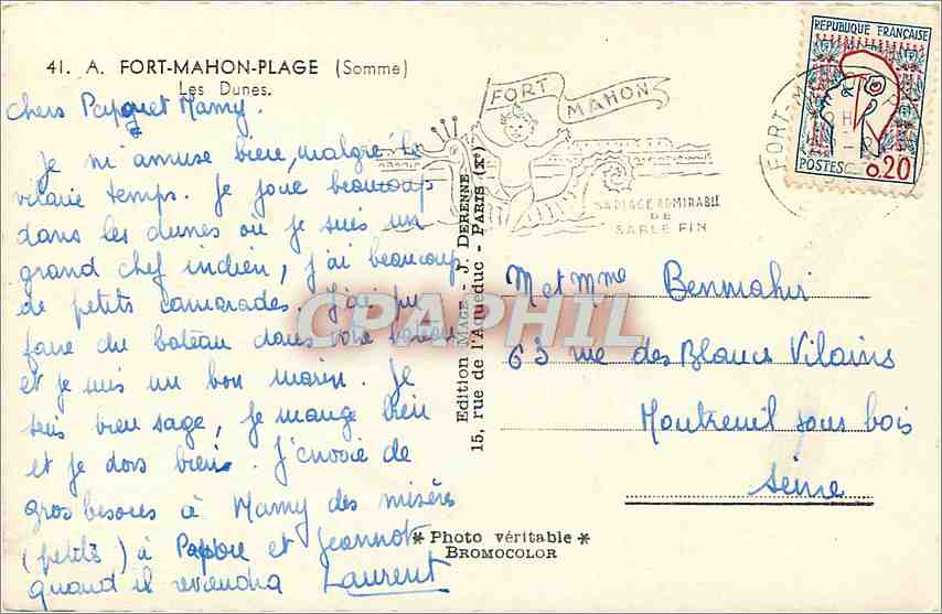 CPM Fort Mahon Plage Somme les Dunes  — Back
