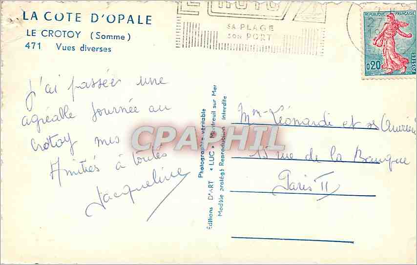 CPM La Cote d'Opale le Crotoy Somme Vues Diveres  — Rückseite