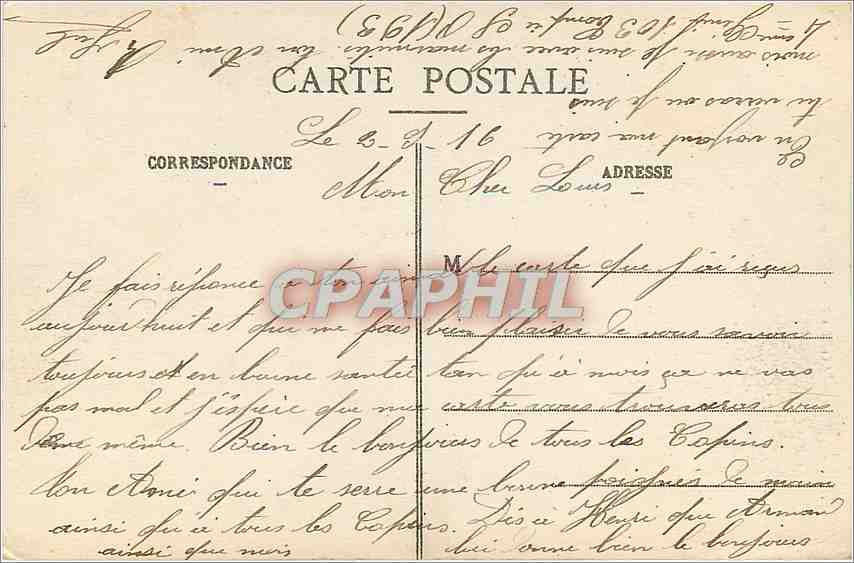 CPA Pont a Mousson bombarde Militaria — Verso