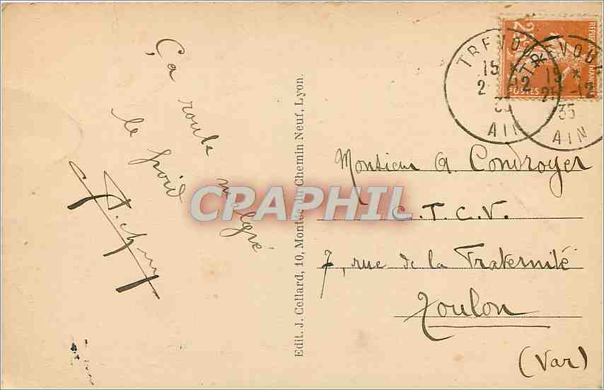 CPA Trevoux Ain la Vieille Tour ronde  — Rückseite