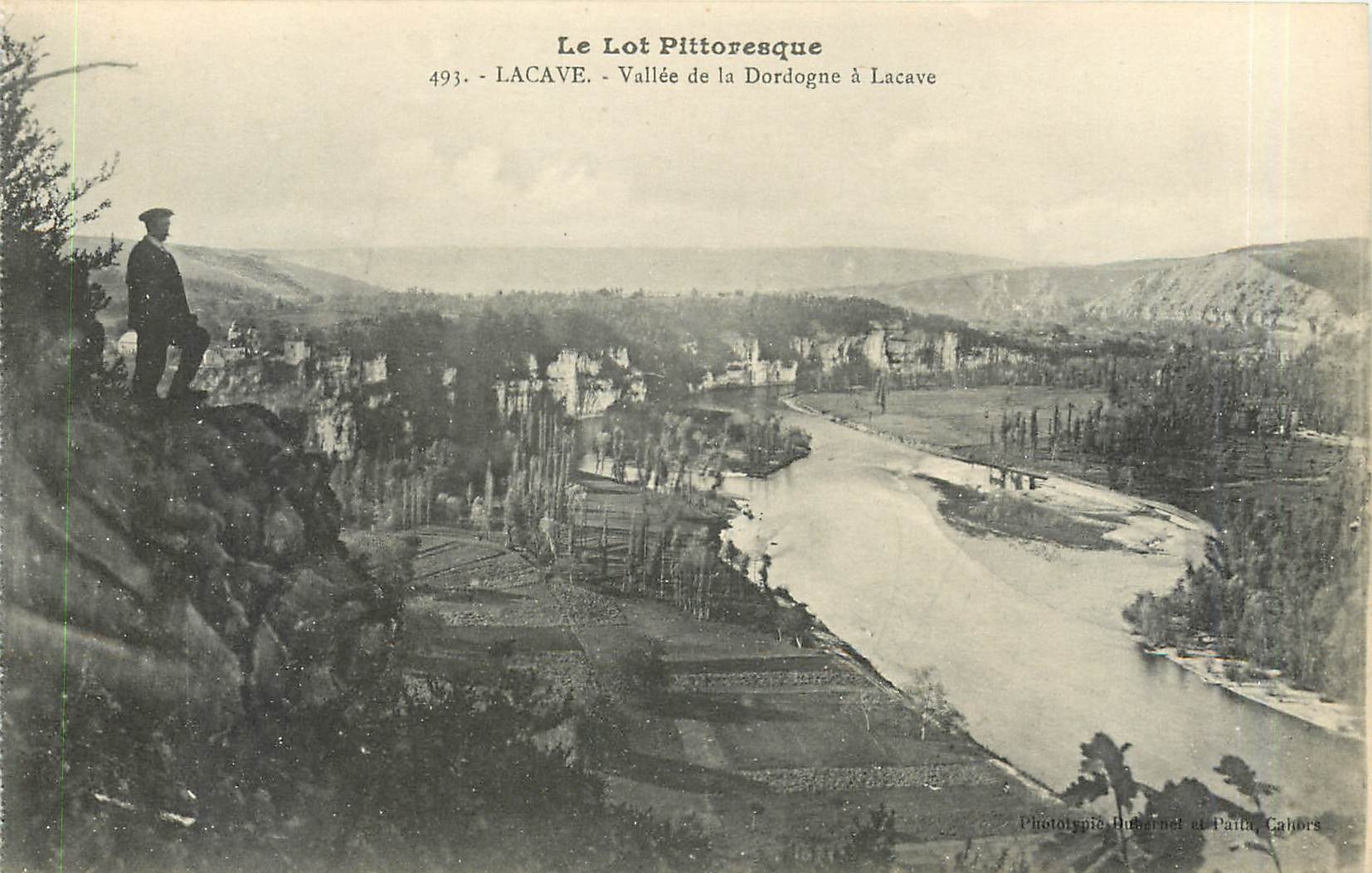 Der pittoreske Lot — Tal der Dordogne bei Lacave — Phototypie Buharnet et Patta, Cahors