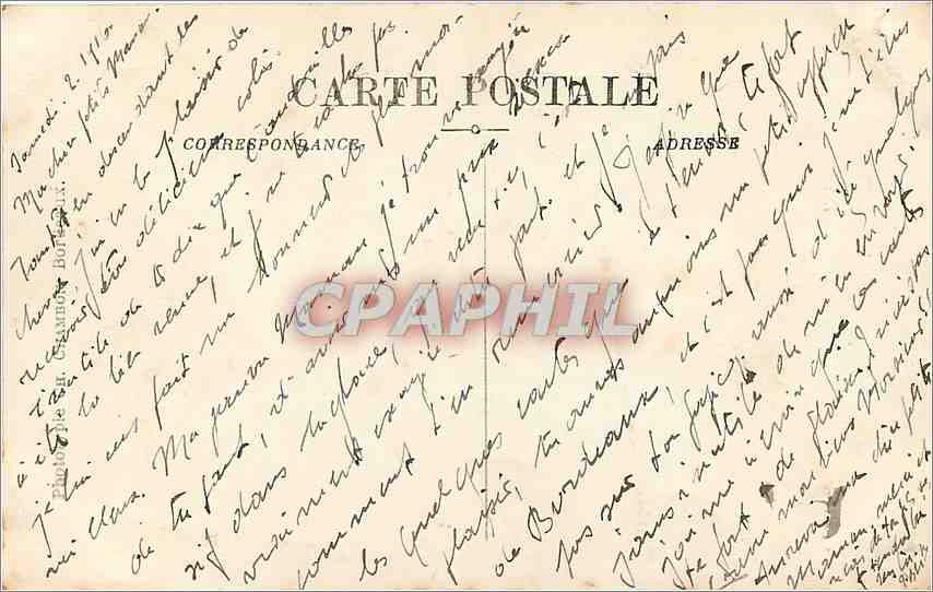 CPA Bordeaux Grand Theatre la Colonnade  — Verso