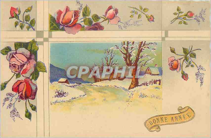 CPA Bonne Annee Fleurs