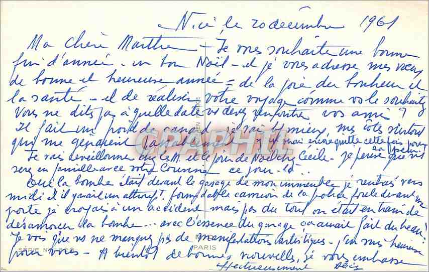 CPA Bonne Annee  — Verso