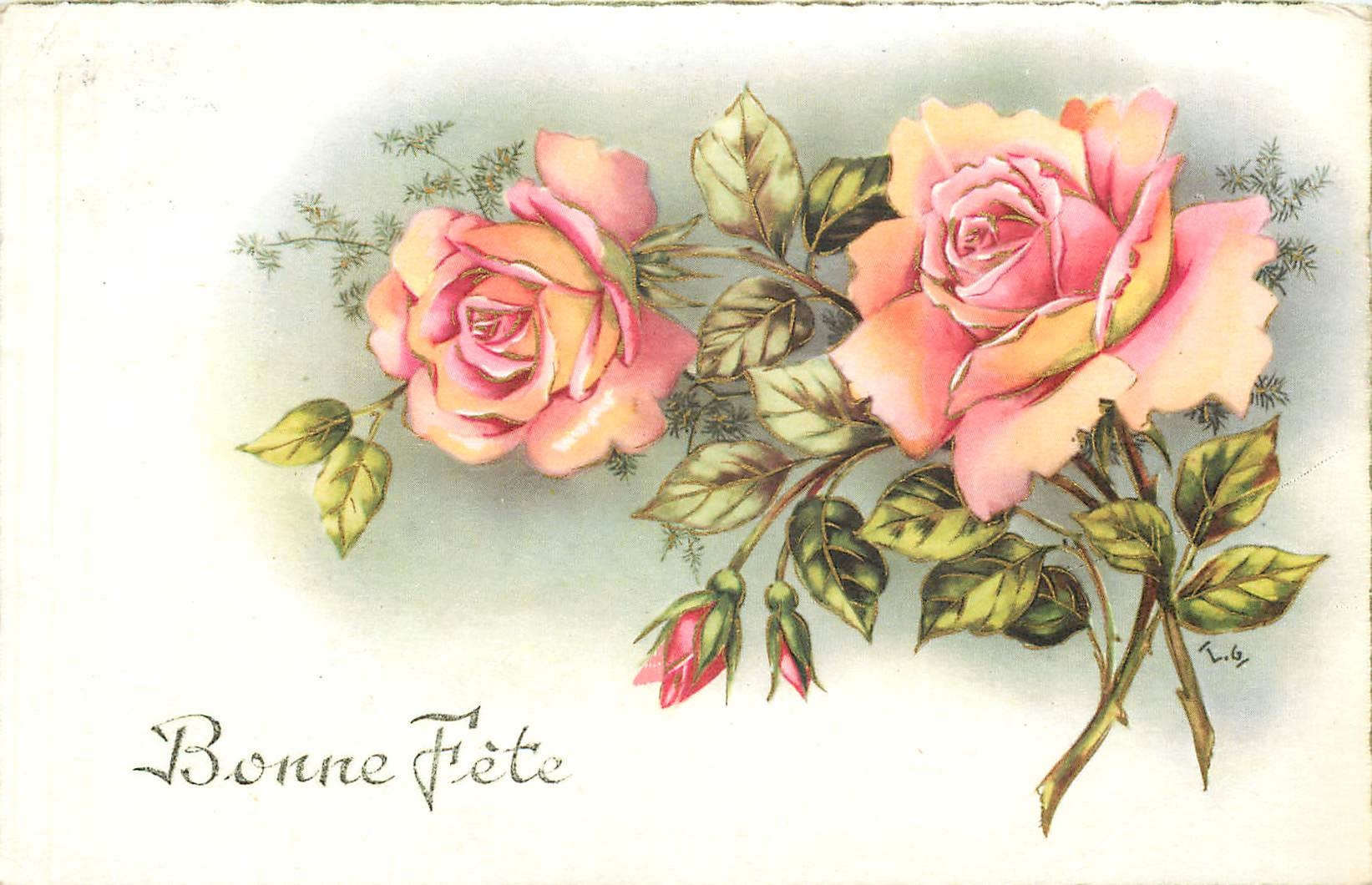 CPA Bonne Fete Fleurs